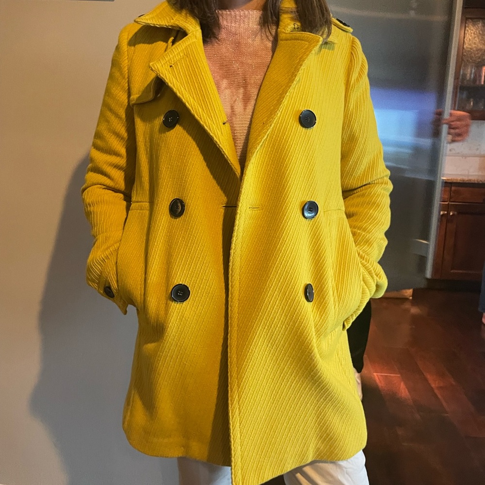 Club Monaco Yellow Wool Pea Coat